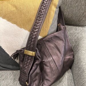 Used Elliott Lucca Metallic Brown/Bronze  Leather Shoulder Bag